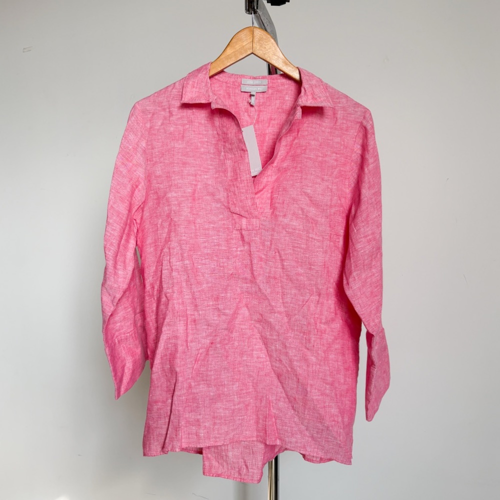 $330 NWT Hinson Wu “Salina” Linen Top in Bright Pink Sz Small